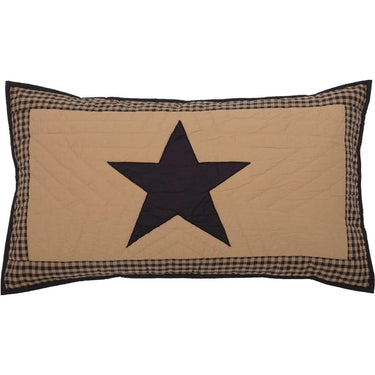 Black Check Star King Sham 21x37 VHC Brands - The Fox Decor